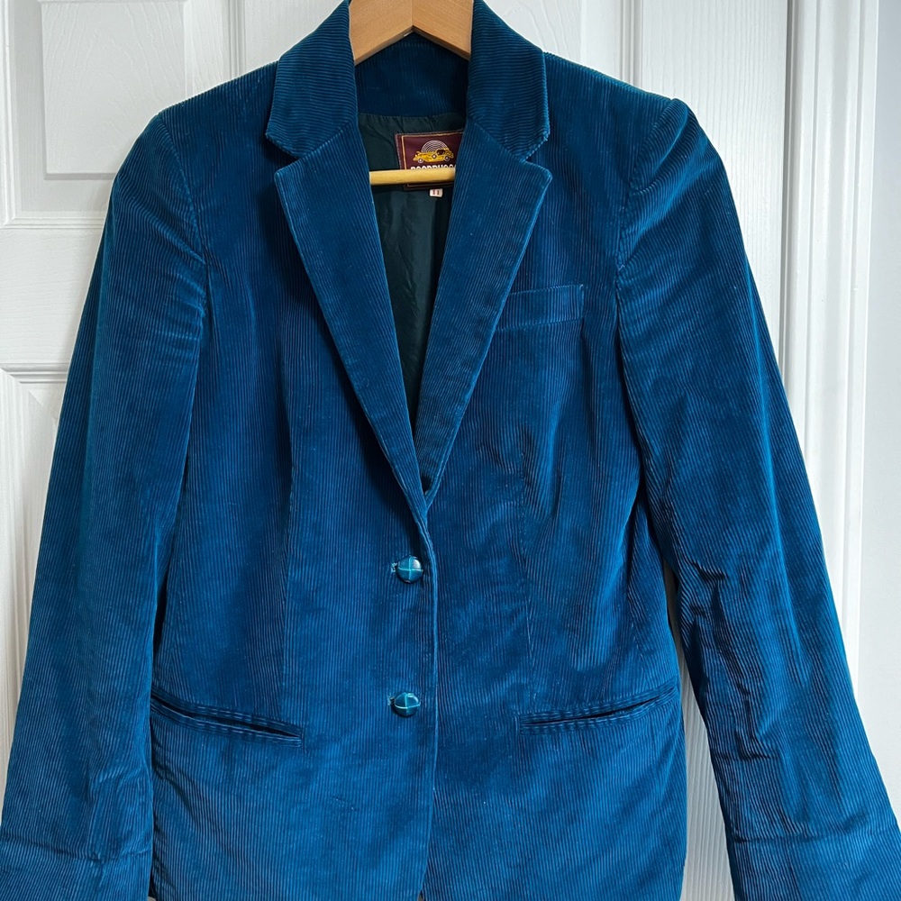 Roadrunner Dark Teal/Turquoise Corduroy Jacket, Size 11